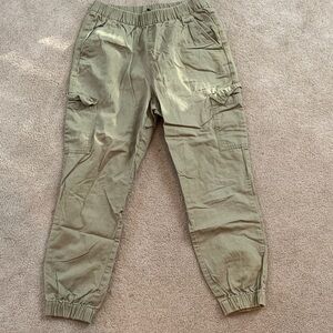 Olive Green Cargo Jogger Pants